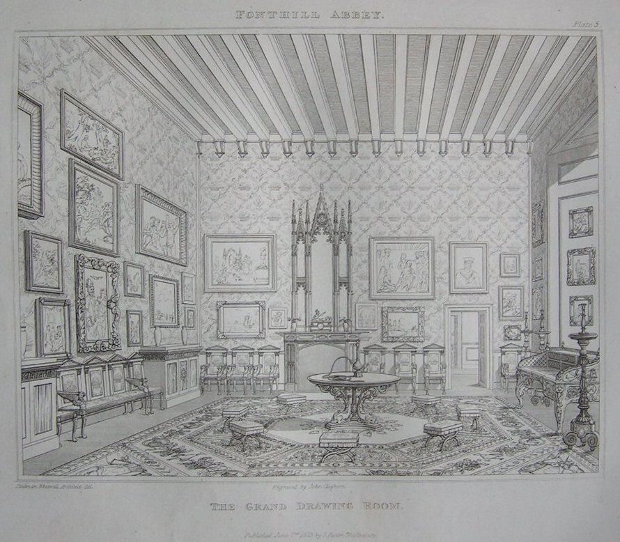 Print - Fonthill Abbey. The Grand Drawing Room. - Cleghorn